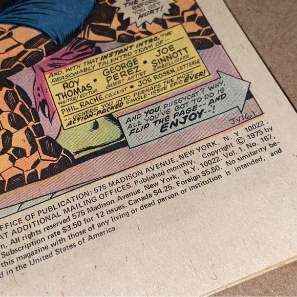 VINTAGE 1975 MARVEL Fantastic Four VS The Thing & The Hulk Bronze Age Comic #167 - Picture 5 of 9